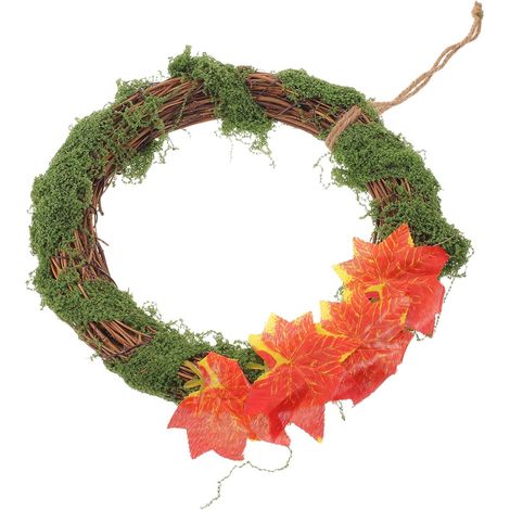 Couronne de Mousse Décorative Ronde en Wisteria pour Décoration Murale (1/5)