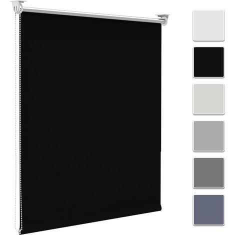 Store Enrouleur Occultant sans Perçage, Noir 35l x 170L cm, Isolant Thermique pour Fenêtre ou Porte, Facile à Installer, Protéger Votre Vie Privée, pour Chambre,Salon, Salle de Bain (1/5)