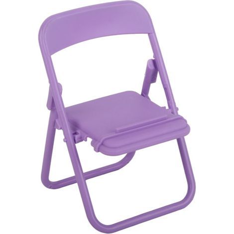 Support téléphone portable en TPR, forme tabouret, portable et décoratif, support vertical et horizontal, couleur violette. (1/5)