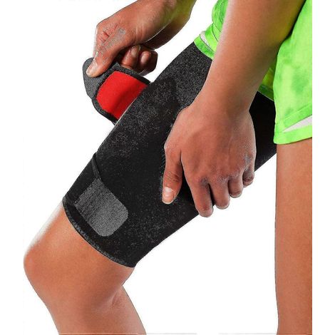 HONORNIC - Manchon de compression ajustable pour cuisse, unisexe, respirant, en néoprène antidérapant, pour les ischio-jambiers