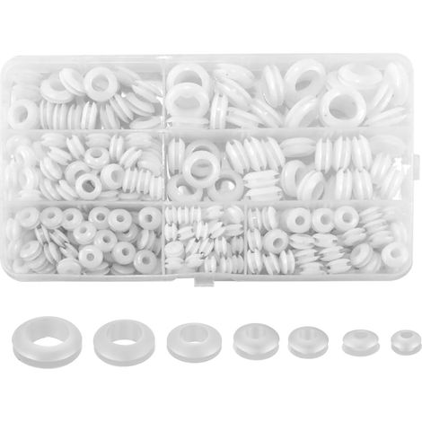 260 Œillets En Caoutchouc, Bobine De Protection En Caoutchouc, 7 Tailles Assorties, Joints D'obturation Pour Câbles Électriques (blanc) (1/5)