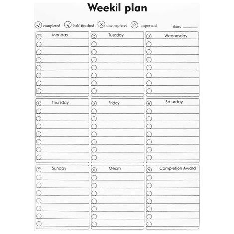 Magnetische, abwischbare Memotafel, praktisches Planungsinstrument (1 Stück), zur Befestigung am Kühlschrank. – 42,5 x 30 cm (1/4)