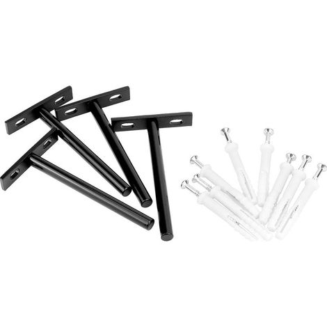 4 Pièces Fixation Étagères Murale Invisible - 125mm - Supports Étagères Flottante en Fer Solide (1/5)