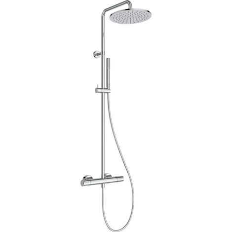 Colonne bain-douche, Pommeau de douche économe en eau avec protection anti-brûlure et fonction thermostat – Chrome (315x505.5x1117 mm) (1/5)