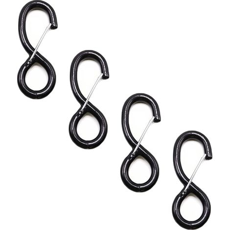 DOLASO 4er-Pack robuster Ratschenhaken, Ersatz für Ratschen-Zurrgurte und Ratschengurte, S-Haken mit Schloss, 38 mm x 1500 kg (1/4)