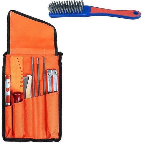 Kit d'affûtage de chaîne de tronçonneuse 10 pièces, limes universelles (1/5)