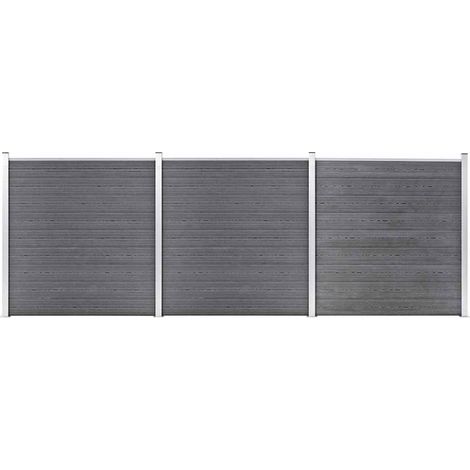 vidaXL Clôture de jardin WPC 526x186 cm Gris (1/5)