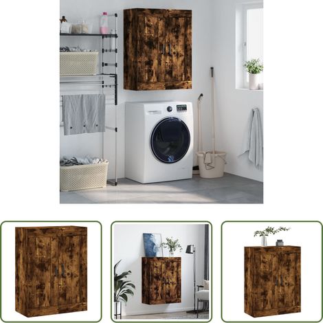 Holzschrank - Wandschrank Räuchereiche 69,5x34x90 cm Holzwerkstoff (1/5)