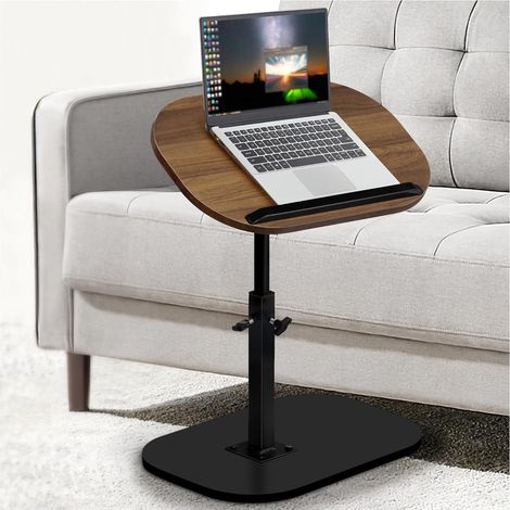 Table d'appoint réglable, table d'appoint en forme de C pour canapé, plateau TV pivotant à 360° pour petits espaces, salon et chambre à coucher en forme de C pour canapé, lit, chaise, collation (1/5)