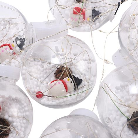 Guirlande lumineuse LED de Noël Père Noël Bonhomme de neige Boules de souhaits Décorations pour chambre fête terrasse hôtel jardin (1/5)