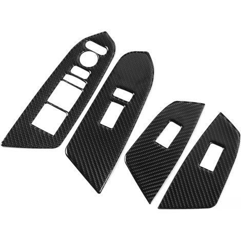 4 Plaques Garnitures Panneau Commande Fenêtre Intérieur Carbone Compatible Honda CRV 2016-2019 Kit Décoratif (1/5)