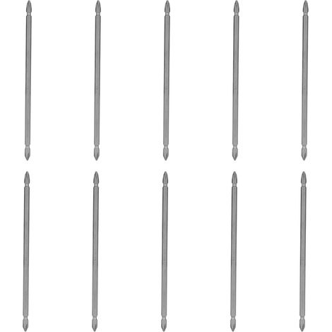 Jeu de 10 embouts de tournevis cruciformes doubles S1/4 de 200 mm pour tournevis électrique et tournevis de précision (1/5)
