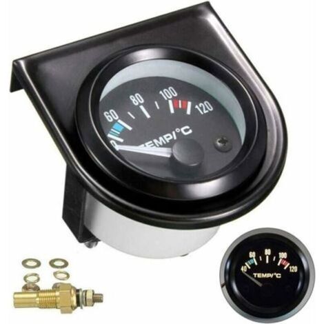 Kit de jauge de température de l'eau pour voiture Noir LED Universel Manomètre de température de l'eau de voiture Cadrans de 10 (1/3)