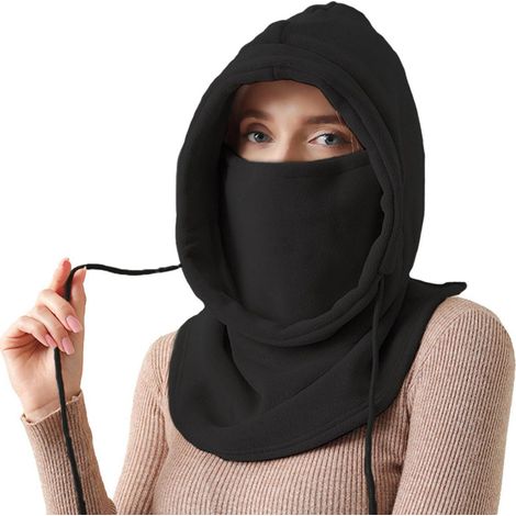Thermo Fleece Sturmhaube Damen, Winddicht Warm, Multifunktionale Kapuze mit Nackenwärmer (1/5)