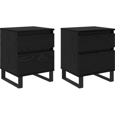 Maison Exclusive - Nachttisch 2 pcs Schwarz Eichen-Optik 40 x 35