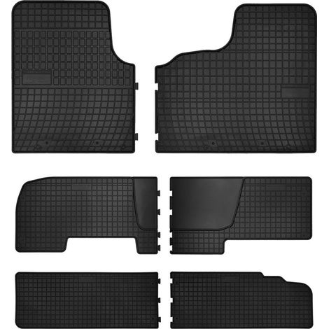 Alfombrillas de goma para coche: furgoneta de reparto Opel Vivaro II de 3 filas (2014-2019) - negras, a medida