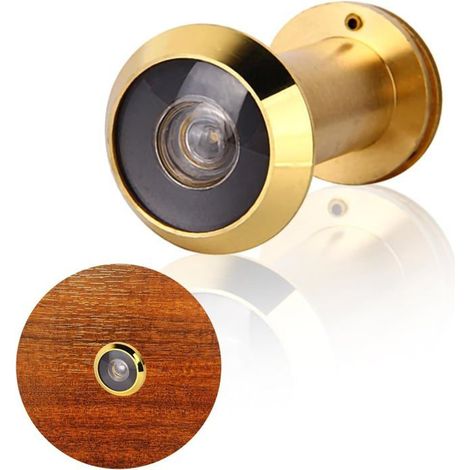 Judas de porte en laiton massif – Vision HD 220°, couvercle pivotant 360° – Installation facile (1/5)