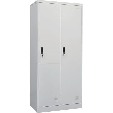 Kleiderschrank Hellgrau 80x50x180 cm Stahl (1/5)