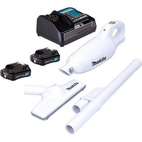 Makita CL 108 FDSA2W Akku Staubsauger 12 V 0,6 l + 2x Akku 2,0 Ah + Ladegerät