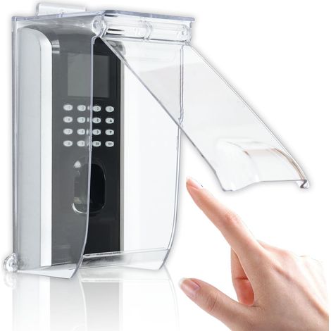 Couvercle à rabat transparent pour sonnette de porte - Protection contre la pluie - Protection contre les intempéries - Couverture de contrôle d'accès par empreinte digitale - Compatible avec (1/5)