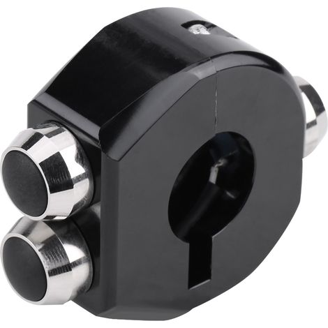 Bouton de réinitialisation de commutateur de verrouillage momentané de guidon de moto en alliage d'aluminium CNC de 22mm noir (1/5)
