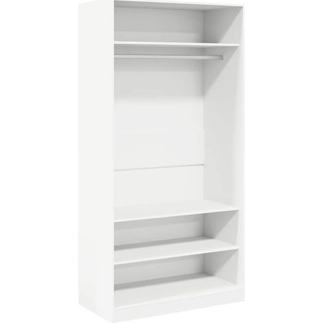 Maison Exclusive - Kleiderschrank Weiß 100×50×200 cm Holzwerkstof (1/5)