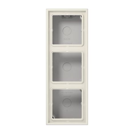 Jung Calotta per montaggio in superficie tripla, LS CUBE, termoindurente, bianco, montaggio verticale e orizzontale LS 583 A W