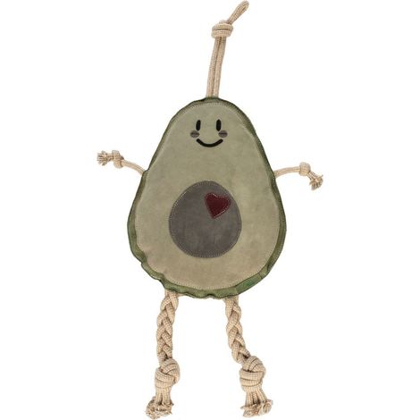 Taglia unica, verde: Gioco antistress per cavalli Avocado in pelle e juta con corda