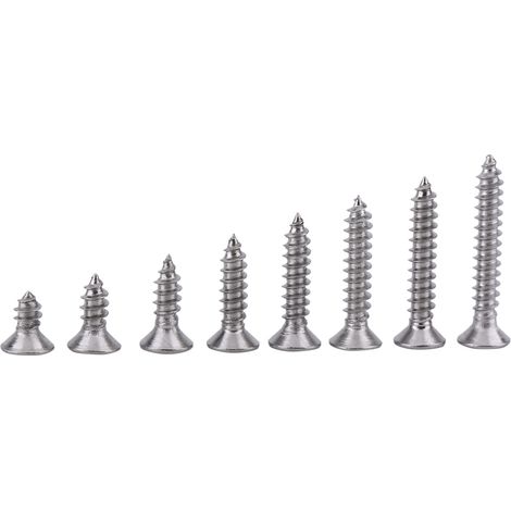 Vis à bois fraisées M3 autoforeuses inox SS304 tête plate (1/3)