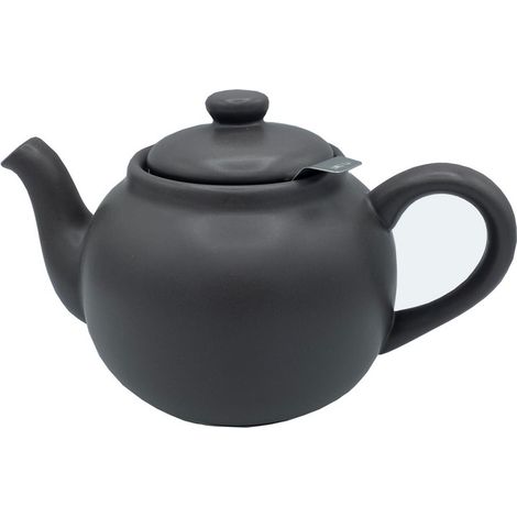 1.5L Teapot - Stoneware/Stainless Steel - L26 x W14.5 x H14.5 cm - Black