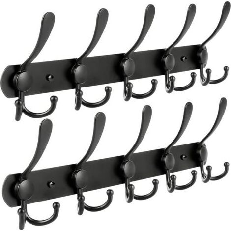 Lot de 2 Rails Murales Acier Inoxydable, Porte-Manteau et Porte-Serviettes, Patere Entree Salle de Bain (1/5)