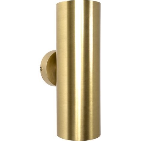 Applique laiton massif E27 H : 27 cm en bronze clair Applique moderne allongée 2 lampes (1/4)