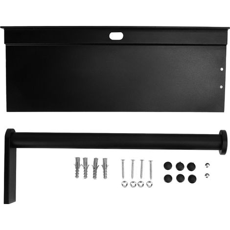 Porte-papier toilette avec étagère pour téléphone, design entièrement ouvert, antirouille et imperméable, noir, pour salle de bain et cuisine. (1/5)