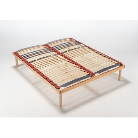 EVERGREENWEB Rete matrimoniale 160x190 cm a Doghe Basculanti in Legno Faggio Ortopedica con Ammortizzatori Regolatori di Rigidit… Rinforzata + 4 Piedi Smontabili per Tutti Letti e Materassi - Offerta (1/4)