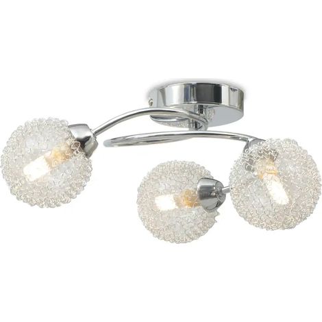 Plafonnier moderne élégant avec 3 ampoules LED 33 x 28 x 16 cm en métal blanc (1/5)