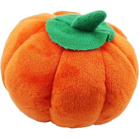 Jouet chien en peluche citrouille mignon, couineur, résistant à la morsure, pour le broyage des dents, jouet à mâcher pour chien, forme de citrouille, doux et sûr (1/2)