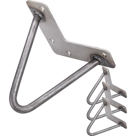 PrimeMatik - Pieds pour table et meuble style vintage Pieds en acier 2 pôles 15 cm lot de 4 (1/5)