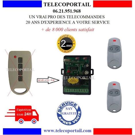 Kit radio récepteur 433 MHz - E2F TX43-2 E4F - 100% compatible - 2 télécommandes 4 canaux - Alim 12/24V (1/3)