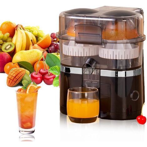 1 extracteur de jus électrique portable, double tête, pression automatique, 200 W, nettoyage facile, idéal pour petit-déjeuner familial