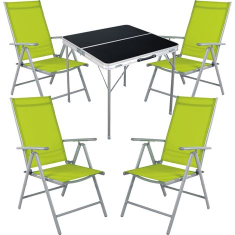 5-teiliges Campingmöbel Set 80x80x70cm schwarz-MMC330883B+4xMMC5000GG (1/4)