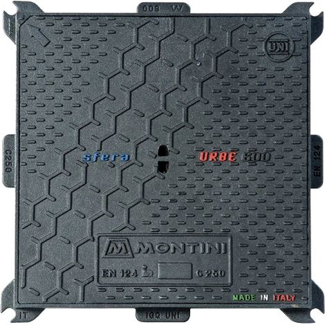 Chiusino botola in ghisa sferoidale "C250" a forma quadra -40 x 40 cm - 12 Kg