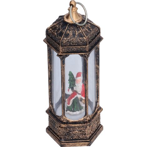 Lanterne lumineuse LED de Noël, décoration de table, veilleuse Père Noël lumineuse, cadeau de Noël (lumière chaude, batterie intégrée, grande taille) (1/5)