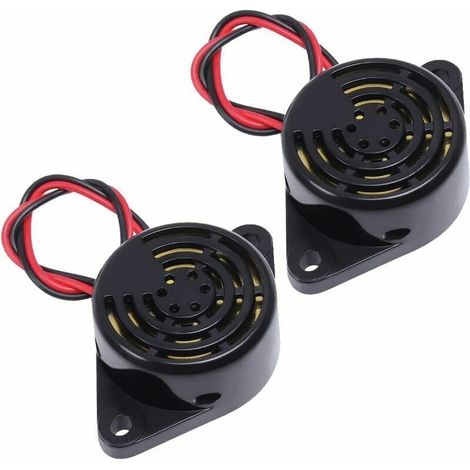 SFM-27 DC3-24V 10 PCS Electronic Alarm Buzzer Beep Active Piezo Buzzer 100dB Alarm Tone Continuous Sound, Black, 10pc (1/5)