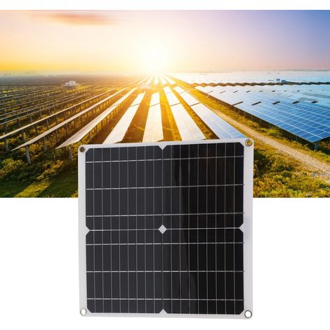 Lot de 2 modules de panneaux solaires flexibles 20 V 25 W avec contrôleur solaire 20 A, câble et pince pour batterie. (1/5)