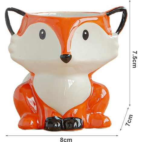 Jolis pots de fleurs en céramique en forme d'animaux, pots pour plantes succulentes de style dessin animé, décorations de jardin (1/5)