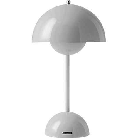 Ortviai Lampe de table LED rechargeable USB 3600 mAh avec abat-jour en PVC gris – design moderne pour chambre et bureau (1/5)
