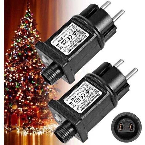 2 Pièce Transformateur 31V 6W LED d'Alimentation, Adaptateur Pilote Basse Tension Clignoteur IP44 avec 8 Modes, Minuterie et fonction Mémoire pour Guirlande, Lumières, Décorations de Noël,de (1/4)