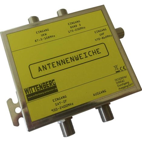 Wittenberg Antennen 4 in 1 Splitter antenna Onde ultracorte, DAB+, UHF, SAT