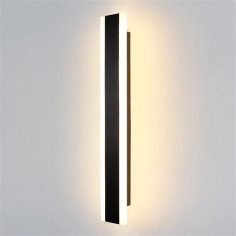 Bandeau LED mural - idéal pour salon, chambre, couloir, escalier, salle à manger - 1 pièce, noir 40 cm/lumière blanche (1/5)