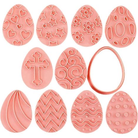 Lot de 10 emporte-pièces à pression, série Pâques (1/5)
